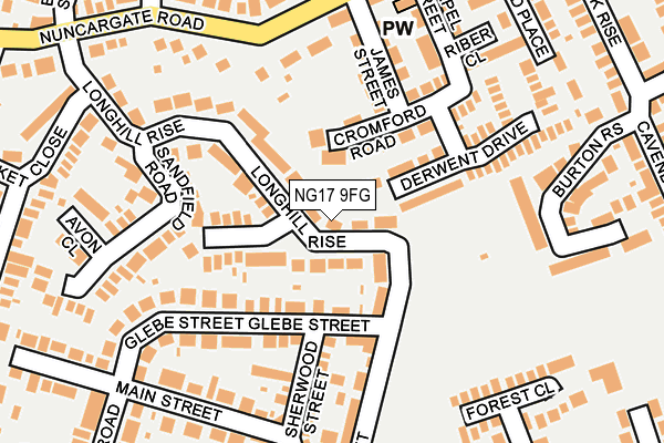 NG17 9FG map - OS OpenMap – Local (Ordnance Survey)