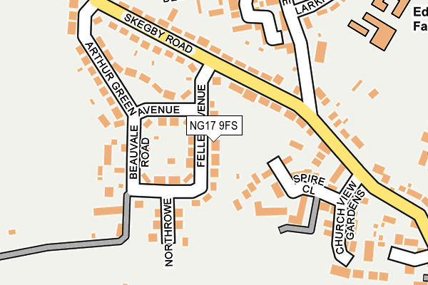 NG17 9FS map - OS OpenMap – Local (Ordnance Survey)