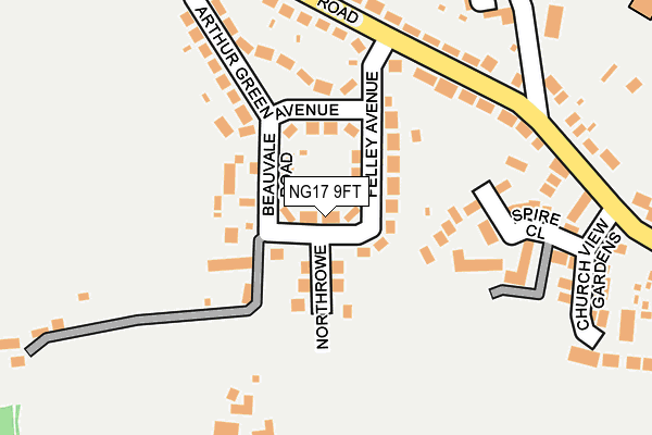 NG17 9FT map - OS OpenMap – Local (Ordnance Survey)