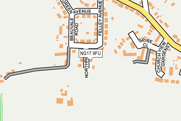 NG17 9FU map - OS OpenMap – Local (Ordnance Survey)