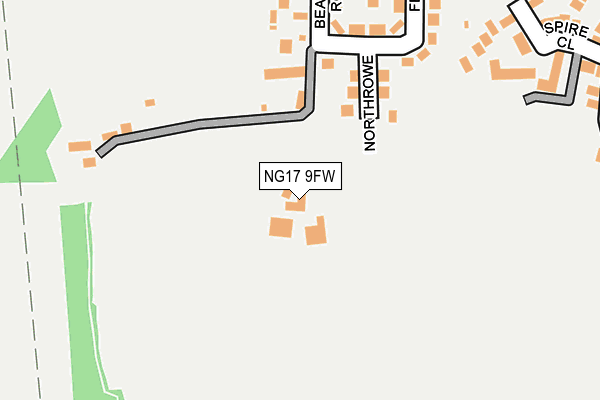 NG17 9FW map - OS OpenMap – Local (Ordnance Survey)