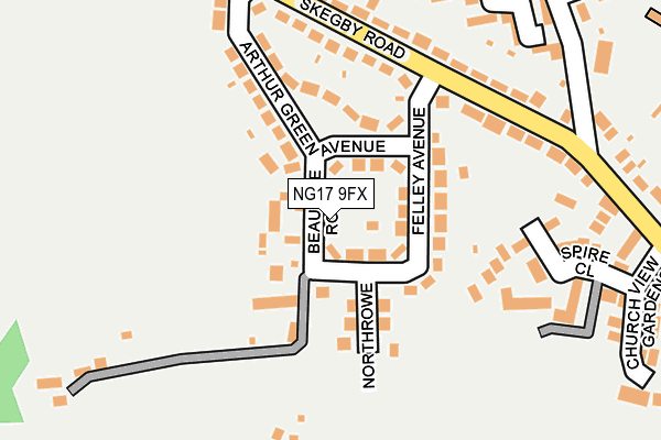NG17 9FX map - OS OpenMap – Local (Ordnance Survey)