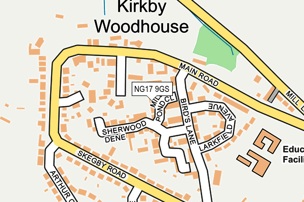 NG17 9GS map - OS OpenMap – Local (Ordnance Survey)