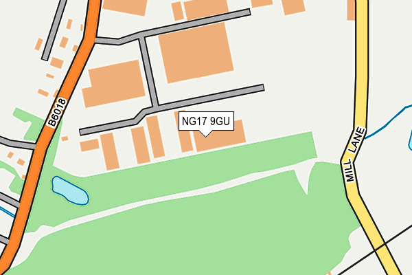 NG17 9GU map - OS OpenMap – Local (Ordnance Survey)