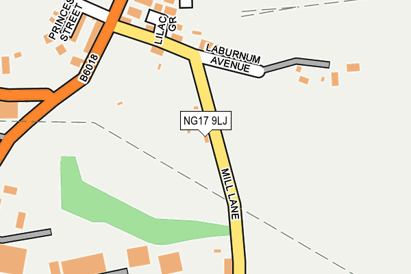 NG17 9LJ map - OS OpenMap – Local (Ordnance Survey)