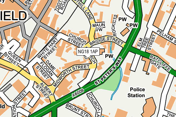 NG18 1AP map - OS OpenMap – Local (Ordnance Survey)