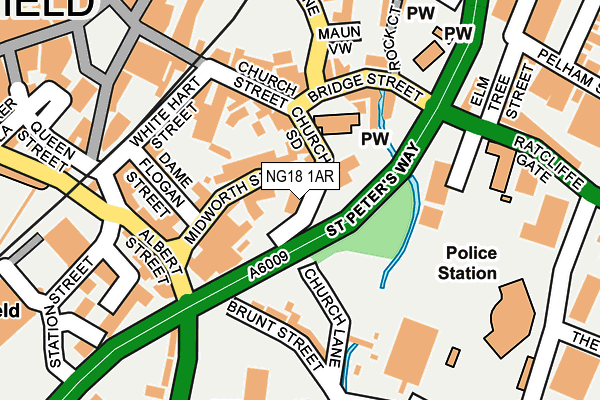 NG18 1AR map - OS OpenMap – Local (Ordnance Survey)