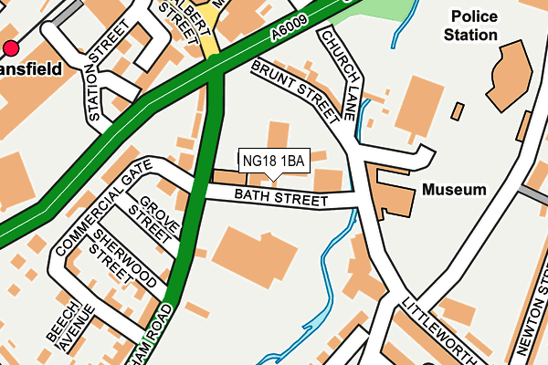 NG18 1BA map - OS OpenMap – Local (Ordnance Survey)