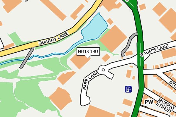 NG18 1BU map - OS OpenMap – Local (Ordnance Survey)