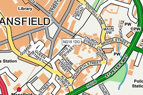 NG18 1DG map - OS OpenMap – Local (Ordnance Survey)