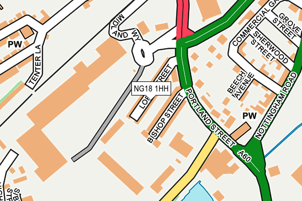 NG18 1HH map - OS OpenMap – Local (Ordnance Survey)