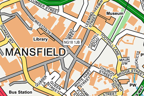 NG18 1JB map - OS OpenMap – Local (Ordnance Survey)