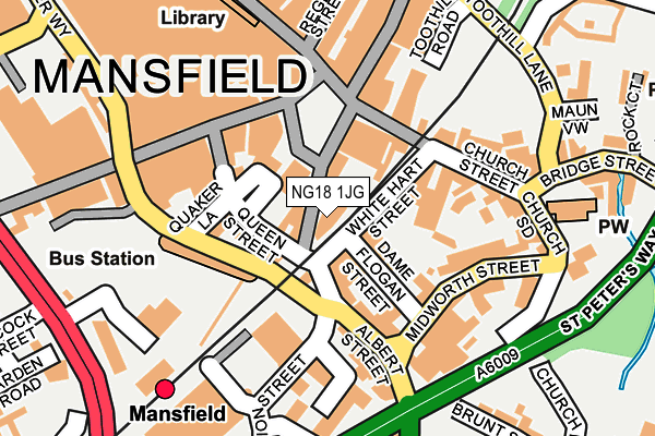 NG18 1JG map - OS OpenMap – Local (Ordnance Survey)