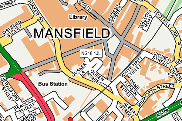 NG18 1JL map - OS OpenMap – Local (Ordnance Survey)