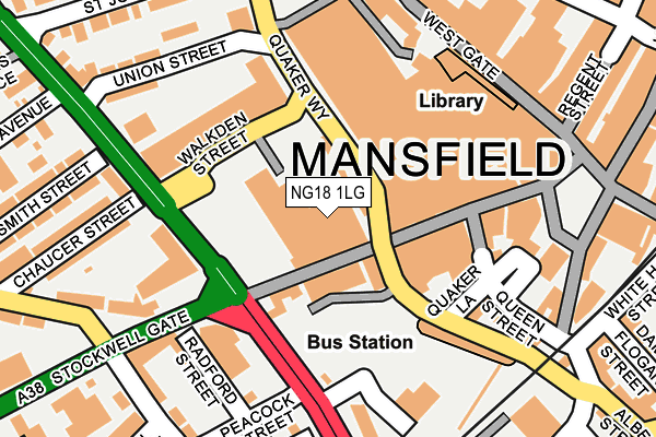 NG18 1LG map - OS OpenMap – Local (Ordnance Survey)