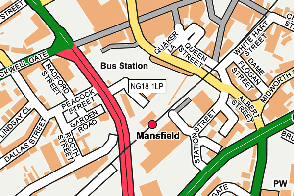 NG18 1LP map - OS OpenMap – Local (Ordnance Survey)