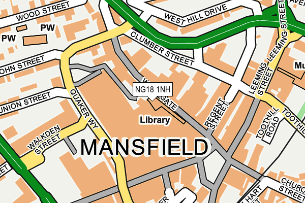 NG18 1NH map - OS OpenMap – Local (Ordnance Survey)