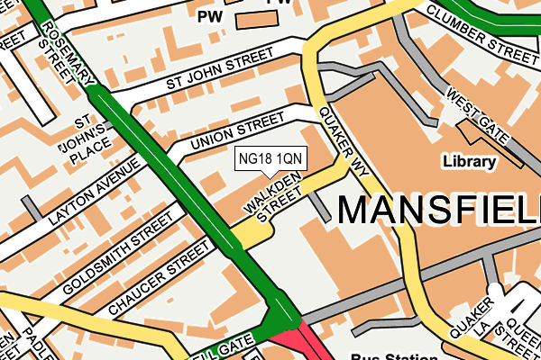 NG18 1QN map - OS OpenMap – Local (Ordnance Survey)