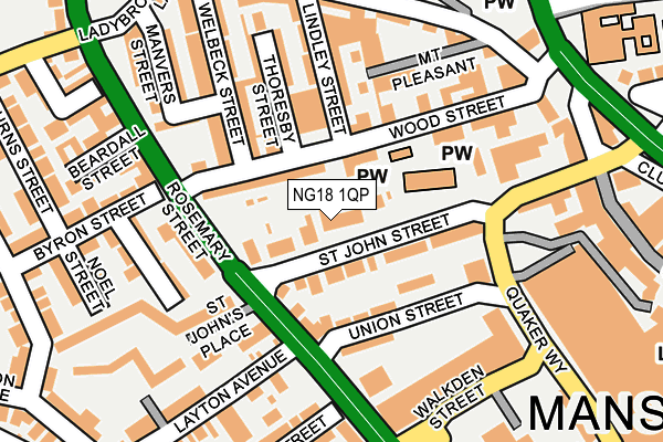NG18 1QP map - OS OpenMap – Local (Ordnance Survey)