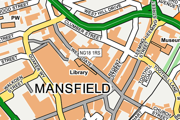 NG18 1RS map - OS OpenMap – Local (Ordnance Survey)