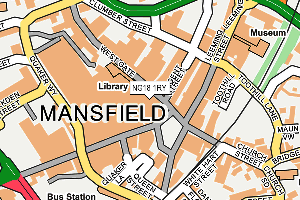 NG18 1RY map - OS OpenMap – Local (Ordnance Survey)