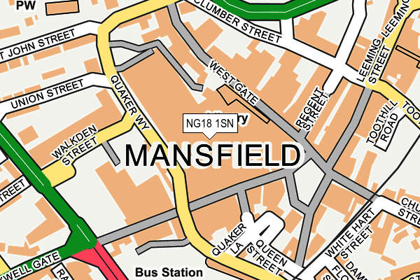 NG18 1SN map - OS OpenMap – Local (Ordnance Survey)