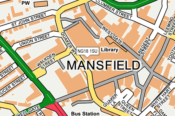 NG18 1SU map - OS OpenMap – Local (Ordnance Survey)