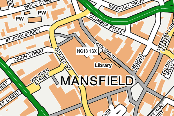 NG18 1SX map - OS OpenMap – Local (Ordnance Survey)