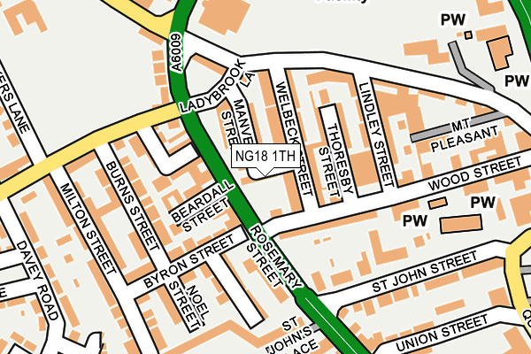 NG18 1TH map - OS OpenMap – Local (Ordnance Survey)