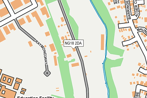 NG18 2DA map - OS OpenMap – Local (Ordnance Survey)