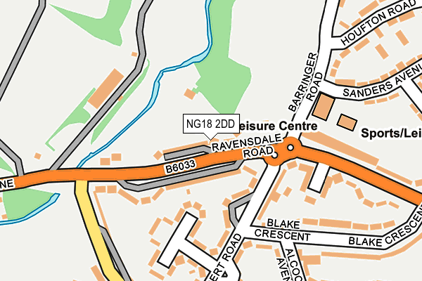 NG18 2DD map - OS OpenMap – Local (Ordnance Survey)