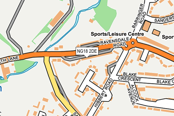 NG18 2DE map - OS OpenMap – Local (Ordnance Survey)