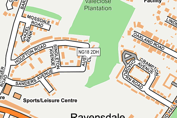 NG18 2DH map - OS OpenMap – Local (Ordnance Survey)