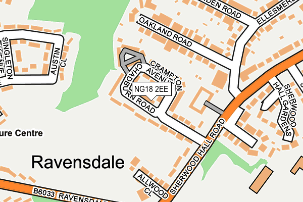 NG18 2EE map - OS OpenMap – Local (Ordnance Survey)