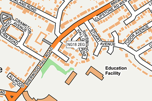 NG18 2EG map - OS OpenMap – Local (Ordnance Survey)