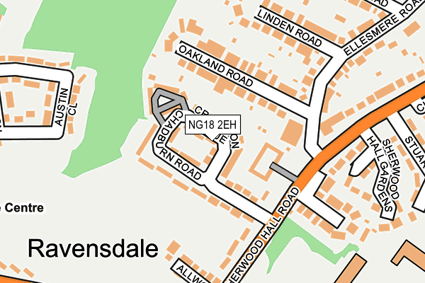 NG18 2EH map - OS OpenMap – Local (Ordnance Survey)