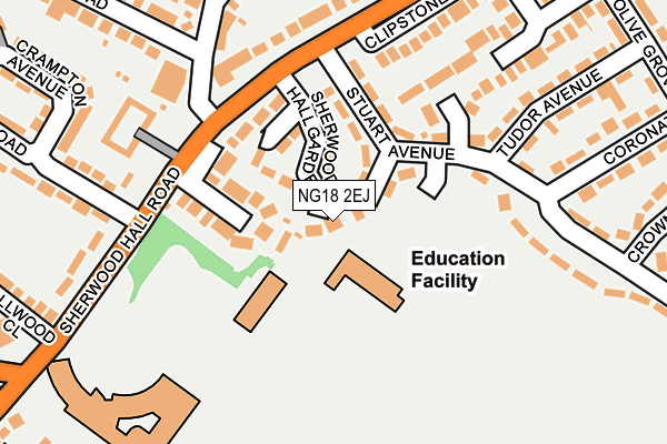 NG18 2EJ map - OS OpenMap – Local (Ordnance Survey)