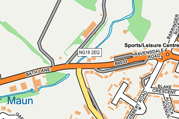 NG18 2EQ map - OS OpenMap – Local (Ordnance Survey)