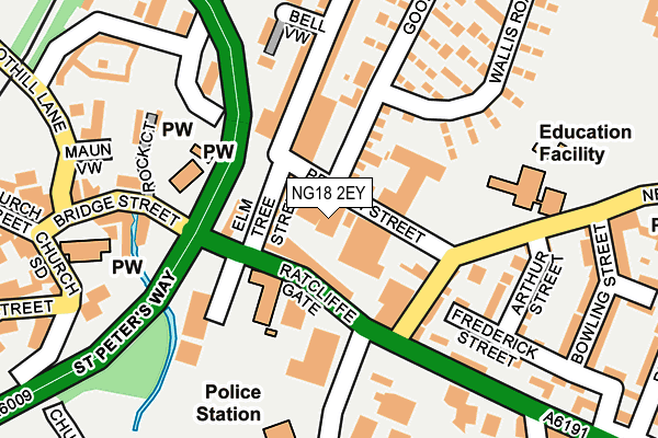 NG18 2EY map - OS OpenMap – Local (Ordnance Survey)