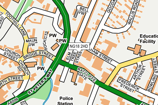 NG18 2HD map - OS OpenMap – Local (Ordnance Survey)