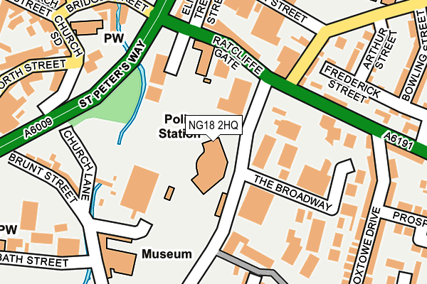 NG18 2HQ map - OS OpenMap – Local (Ordnance Survey)