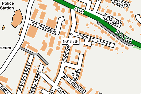 NG18 2JF map - OS OpenMap – Local (Ordnance Survey)