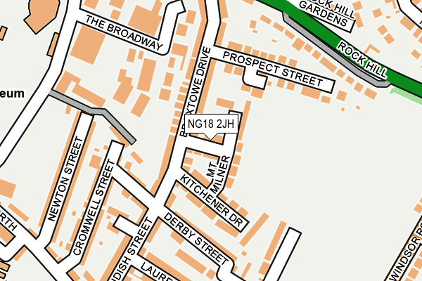 NG18 2JH map - OS OpenMap – Local (Ordnance Survey)