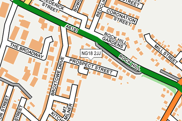 NG18 2JJ map - OS OpenMap – Local (Ordnance Survey)