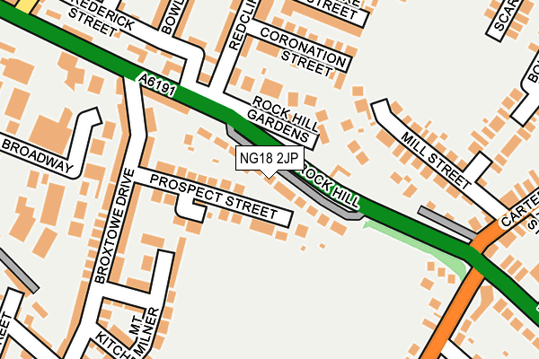 NG18 2JP map - OS OpenMap – Local (Ordnance Survey)