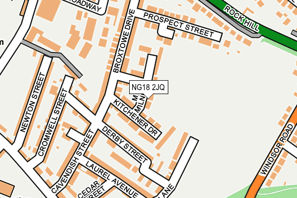 NG18 2JQ map - OS OpenMap – Local (Ordnance Survey)