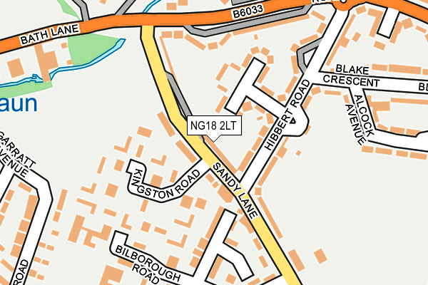 NG18 2LT map - OS OpenMap – Local (Ordnance Survey)