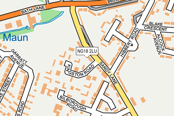 NG18 2LU map - OS OpenMap – Local (Ordnance Survey)