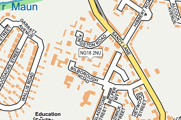 NG18 2NU map - OS OpenMap – Local (Ordnance Survey)