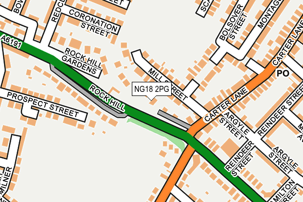 NG18 2PG map - OS OpenMap – Local (Ordnance Survey)